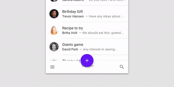 Одно движение (скрол) может зависеть от другого (нижняя панель прячется при скроле)