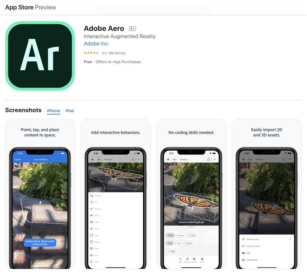 Adobe Aero on the App Store
