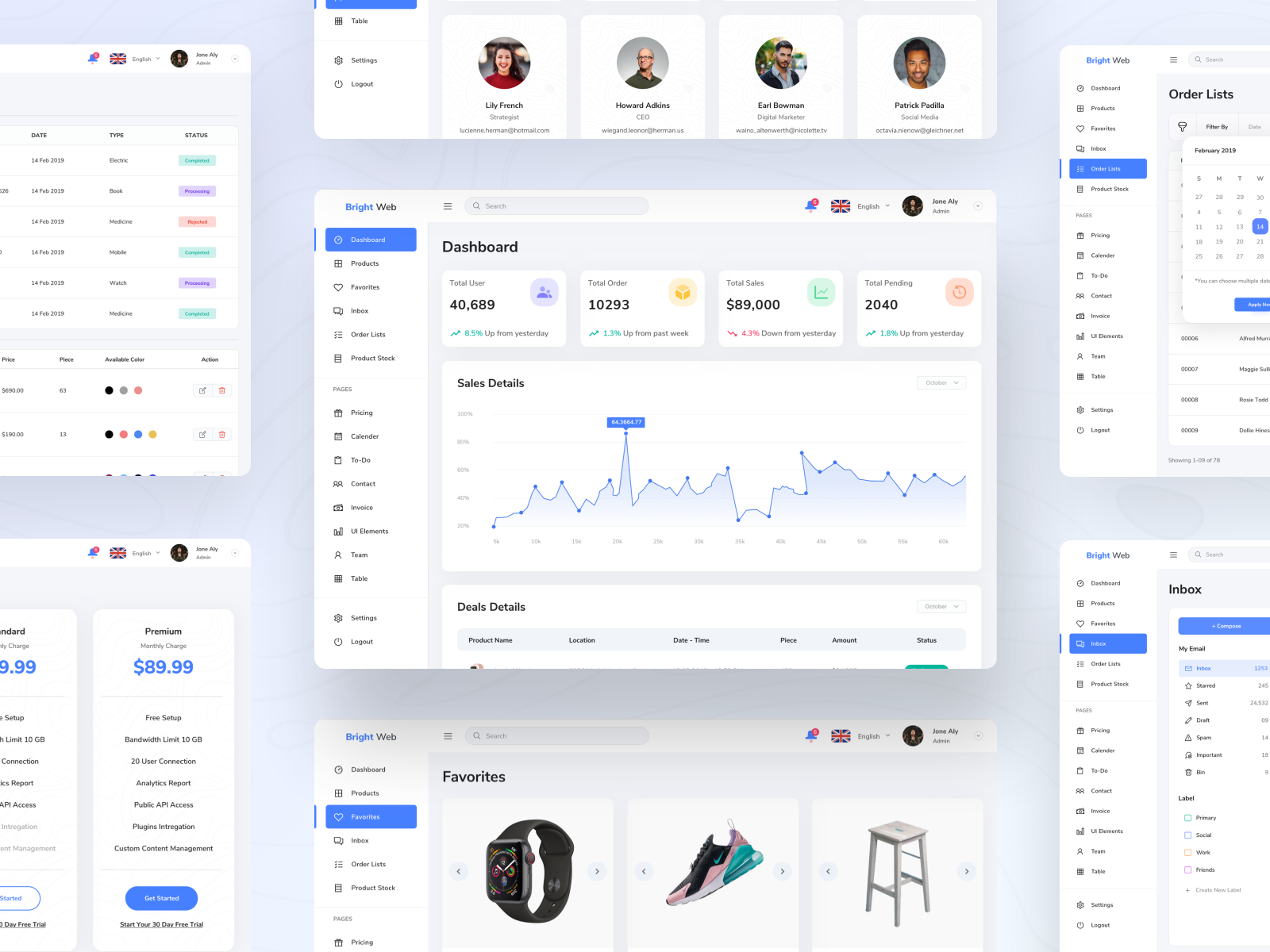 Bright Web Dashboard UI Kit